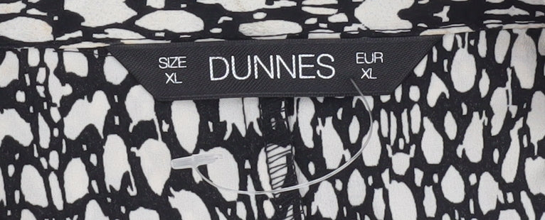 Dunnes Women’s Black Animal Print A-Line Long Sleeve Dress Size XL