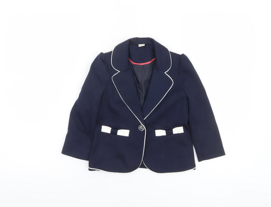 Girls UK Size 3-4 Years TU Blue Blazer