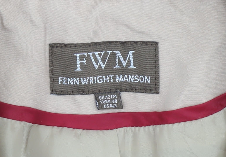 Fenn Wright Manson Women's Beige Cotton Trench Coat Size 12