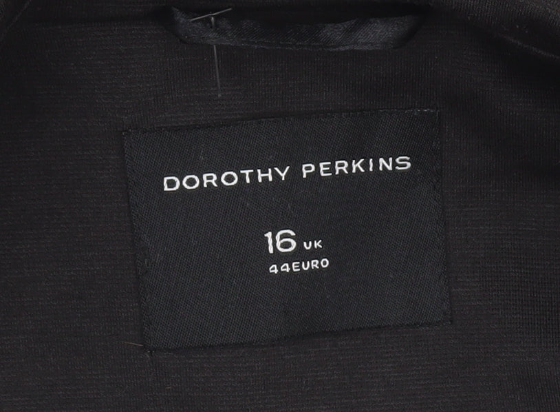 Dorothy Perkins Women's Black Tailored Blazer Size 16 UK Two-Button Work Jacket