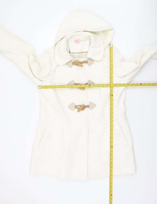 F&F Women’s Ivory Hooded Duffle Coat Size 18 Toggle Fastening Lined