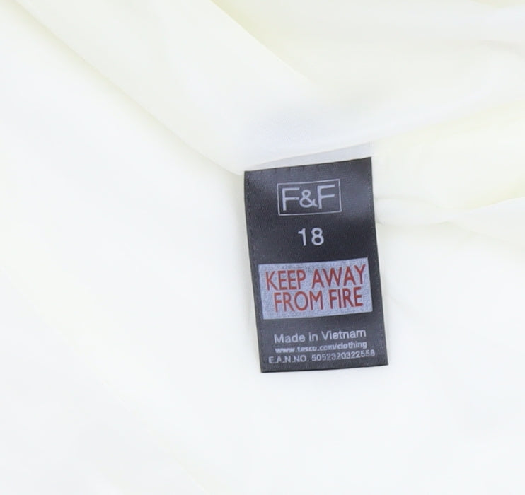 F&F Women’s Ivory Hooded Duffle Coat Size 18 Toggle Fastening Lined