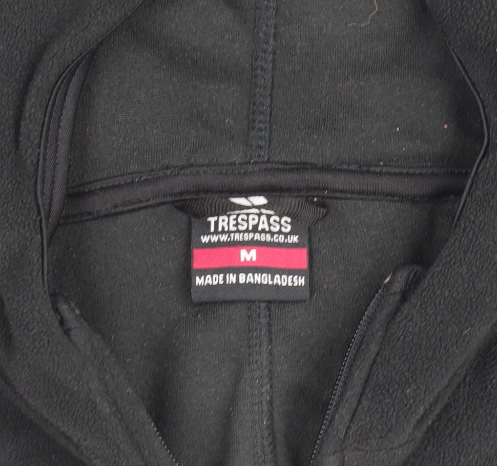 Trespass Womens Black Fleece Hooded Full Zip Jacket Size M