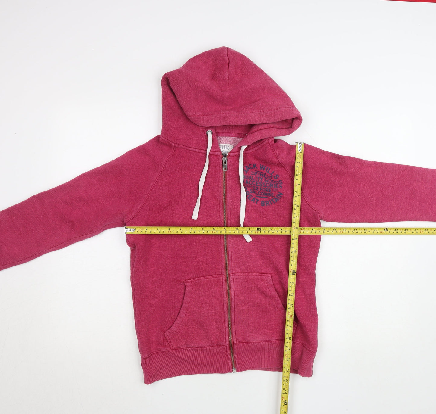 Womens UK Size 10 Jack Wills Pink Full Zip Hoodie
