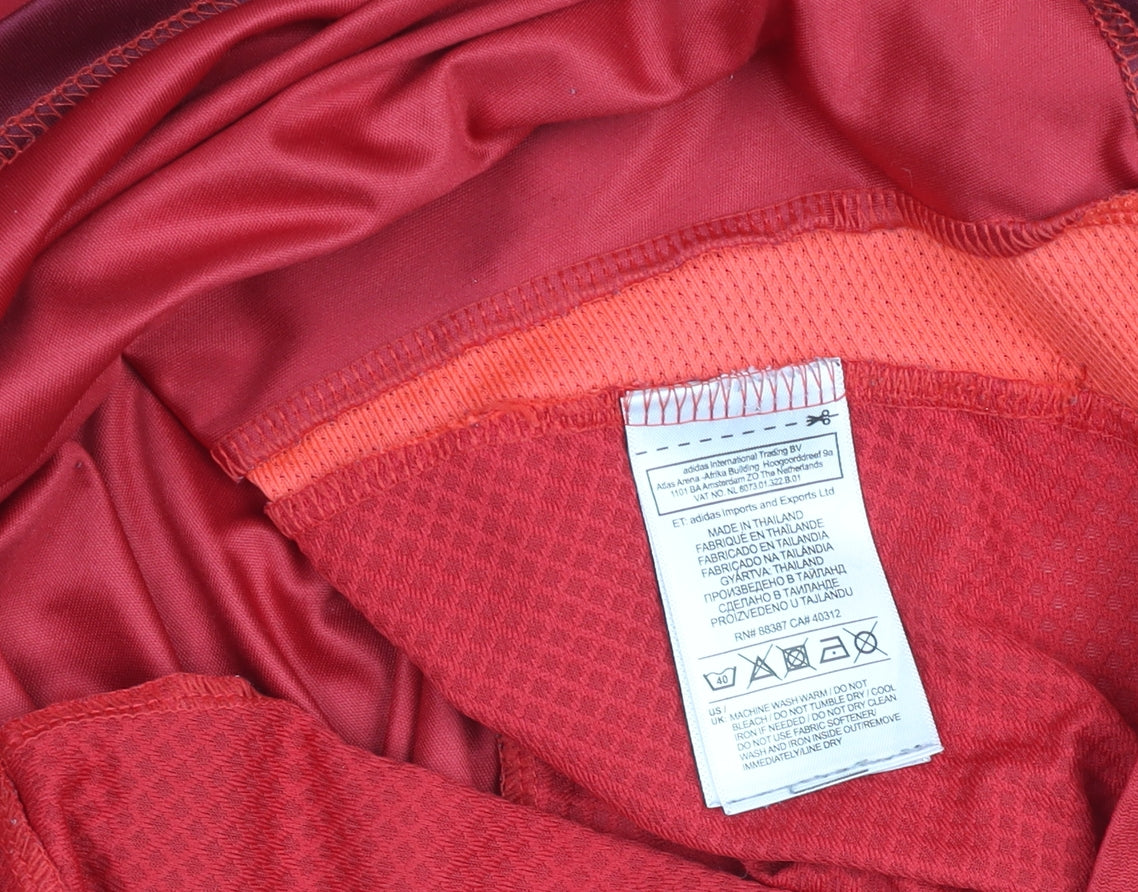 Adidas Mens Red Manchester United Slim Fit Short Sleeve Football Jersey L