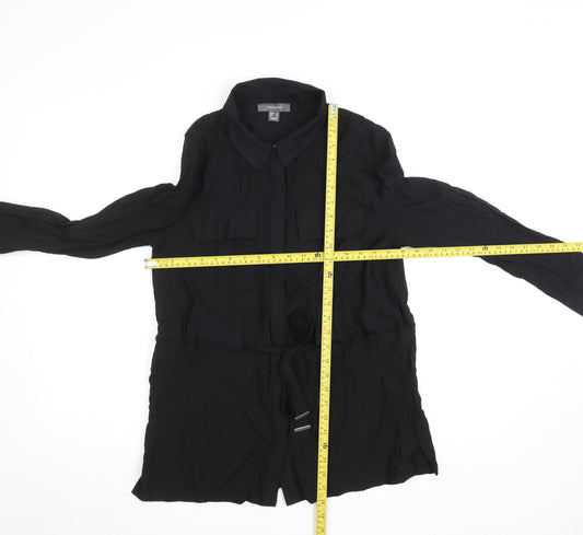 Primark Women's Black Long Sleeve Tunic Blouse Size 14