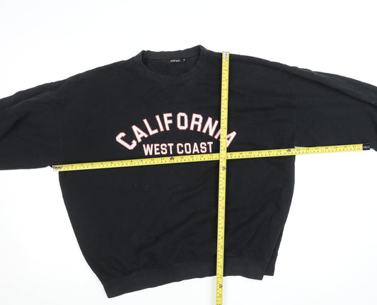 Boohoo Womens Black California West Coast Pullover Sweatshirt M