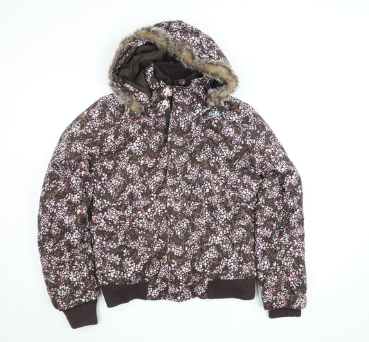Girls UK Size 16 Years Protest Brown Puffer Jacket