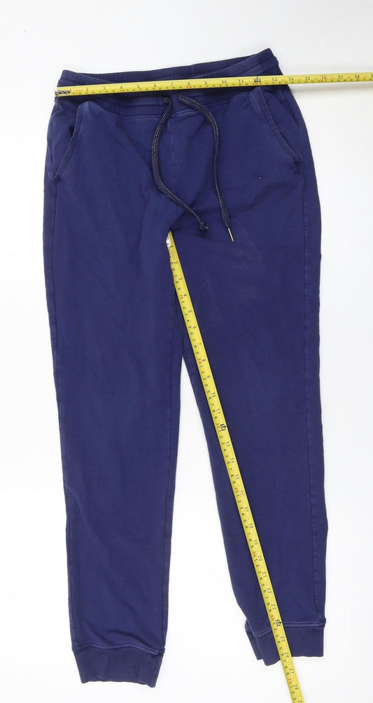Jockey Girls Blue Cotton Jogger Trousers L with Drawstring Waist