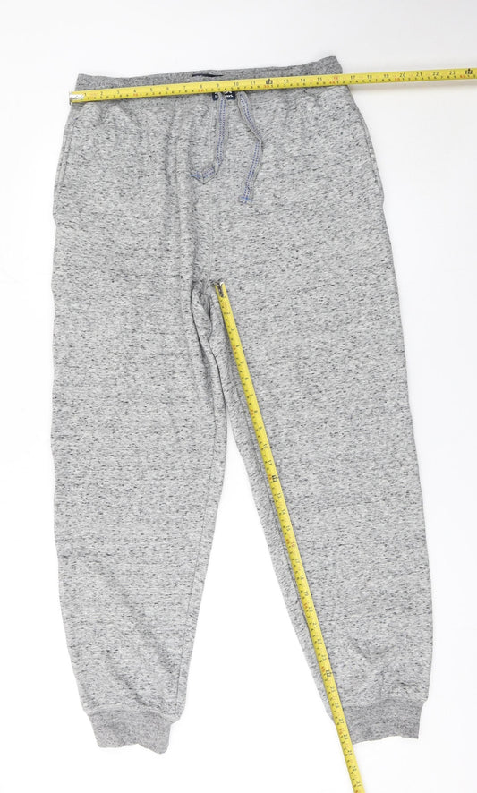 Bridgeport Men's Grey L Sweatpants Regular Fit Jersey Trousers