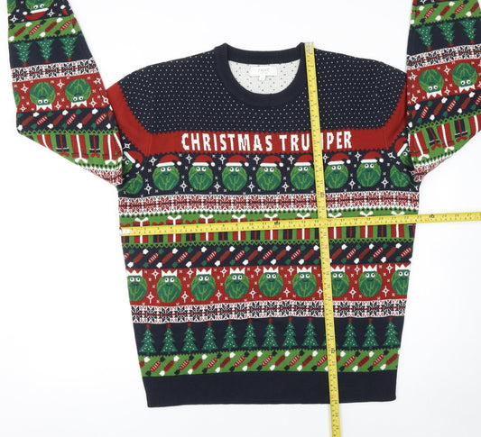 Next Men’s Multicoloured Christmas Trumper Jumper L Knit Pullover