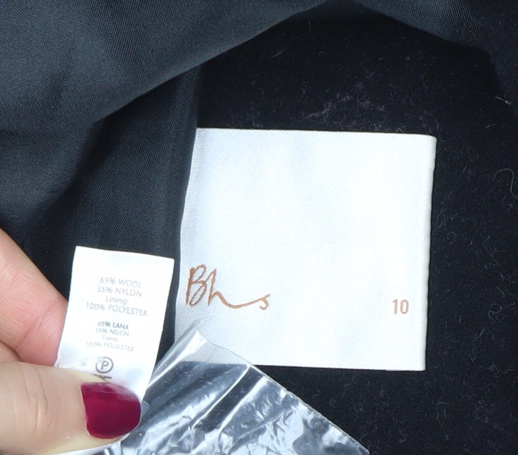 Womens UK Size 10 BHS Black Overcoat