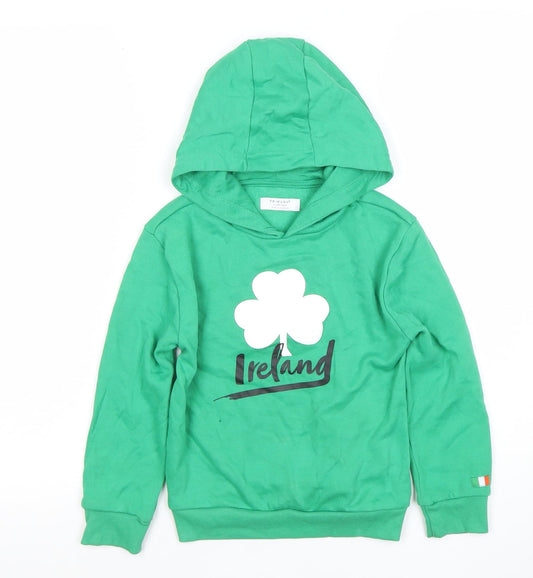 Boys UK Size 5-6 Years Primark Green Pullover Hoodie