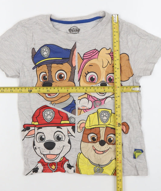 Boys UK Size 6-7 Years Paw Patrol Grey Basic T-Shirt