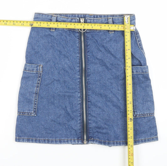 Womens UK Size 4 Denim Co. Cargo Denim Skirt