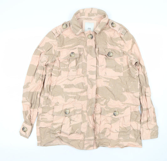 Womens UK Size S River Island Beige Military Jacket