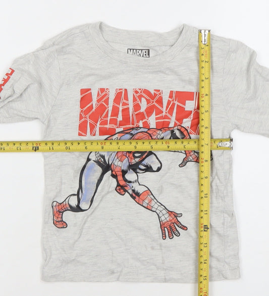 Boys UK Size 4 Years Marvel Grey Basic T-Shirt