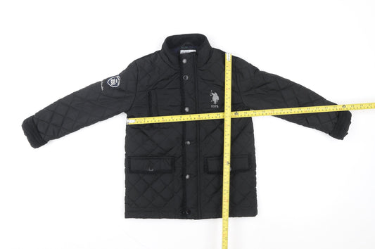 Boys UK Size 6-7 Years U.S. Polo Assn. Black Quilted Coat