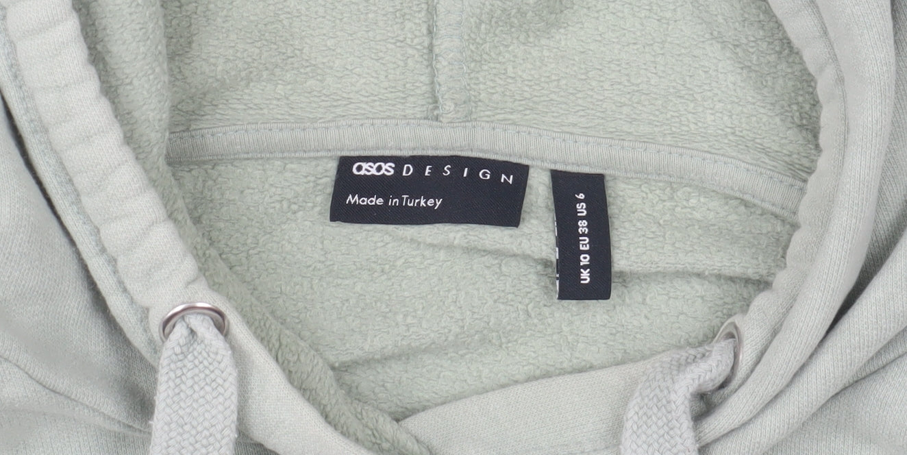 Womens UK Size 10 ASOS Design Green Pullover Hoodie