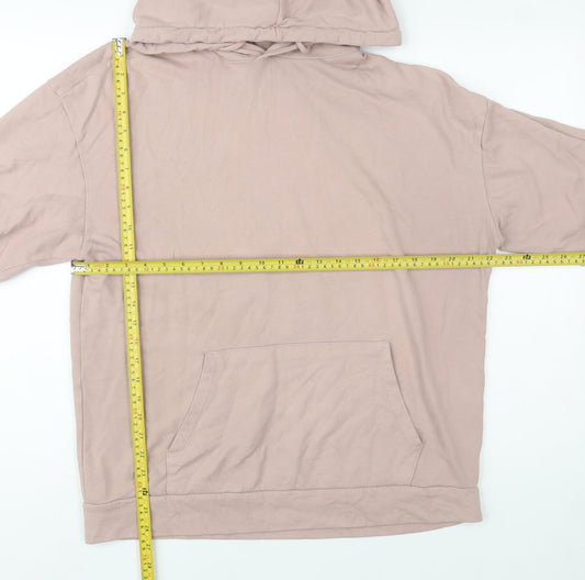 Zara Man Pink Short Sleeve Pullover Hoodie Size L