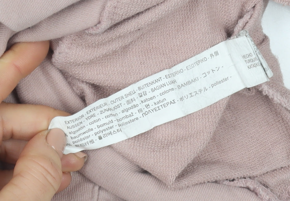 Zara Man Pink Short Sleeve Pullover Hoodie Size L