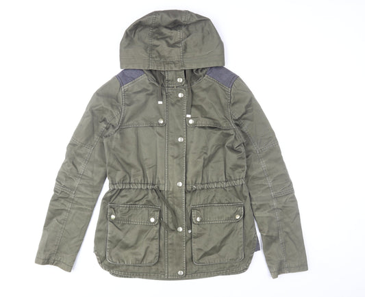 Womens UK Size 8 Topshop Green Parka Coat