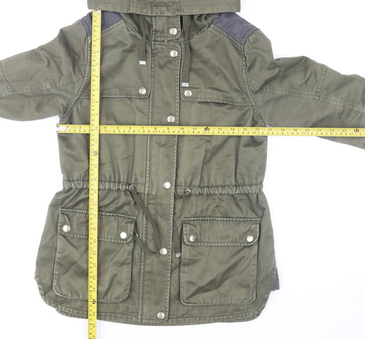 Womens UK Size 8 Topshop Green Parka Coat
