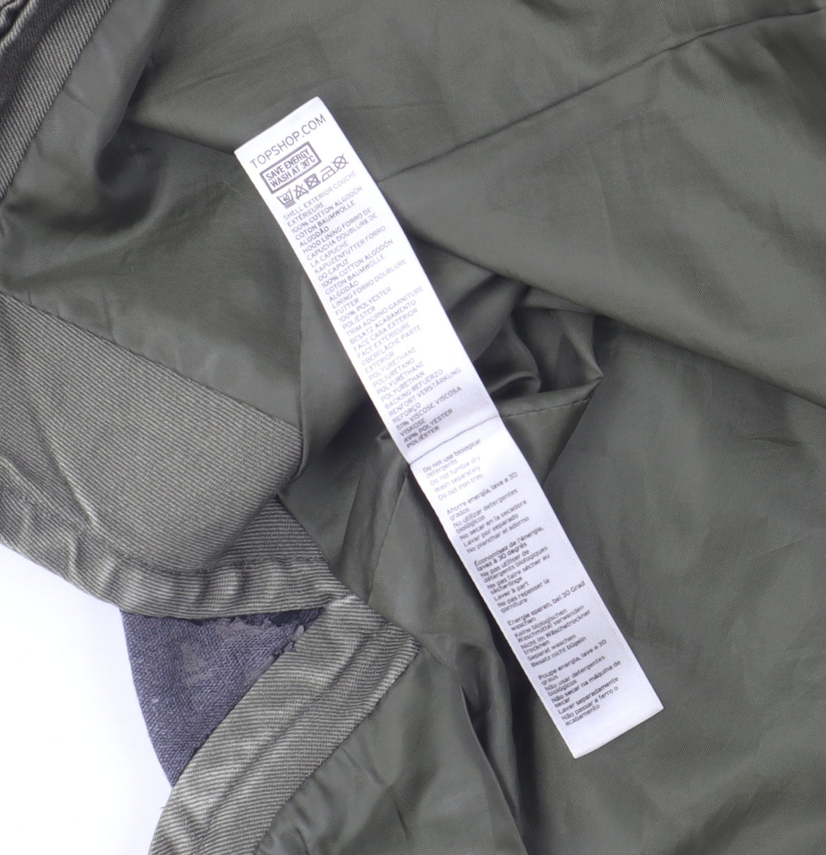 Womens UK Size 8 Topshop Green Parka Coat