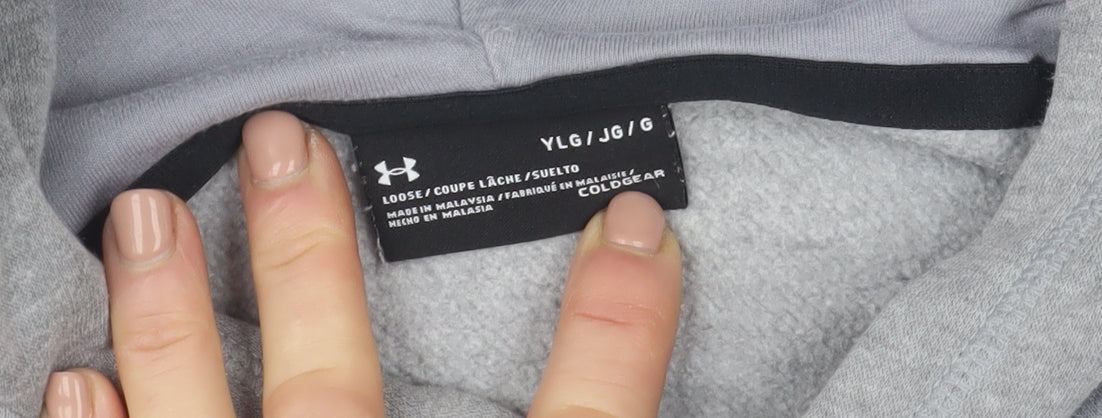 Boys UK Size 13-14 Years Under armour Grey Pullover Hoodie