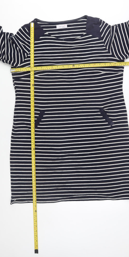 Marks and Spencer Women Blue Striped Shift Dress Size 14