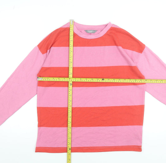 Nutmeg Women’s Pink Striped Crew Neck Long Sleeve Jumper Size 8