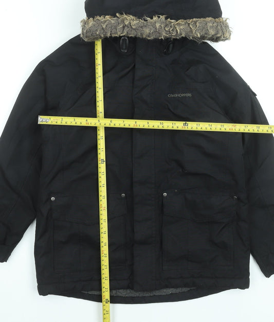 Craghoppers Boys Black Waterproof Insulated Hooded Parka Coat 9-10 Years