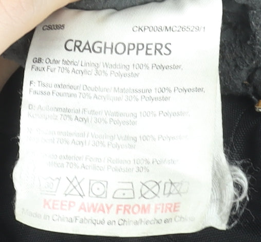 Additional view of Craghoppers boys’ black waterproof insulated hooded parka coat 9-10 years