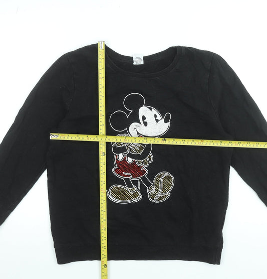 Womens UK Size 14 Disney Black Pullover Sweatshirt