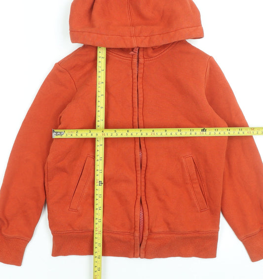 Boys UK Size 7-8 Years Uniqlo Orange Full Zip Hoodie
