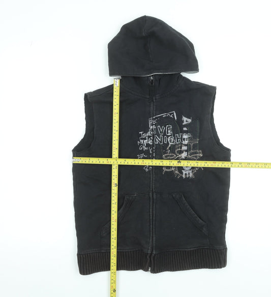 Boys UK Size 9 Years NEXT Black Vest Hoodie
