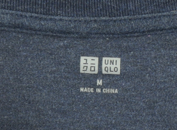Uniqlo Men’s Blue Long Sleeve Cotton Crew Neck T-Shirt Size M