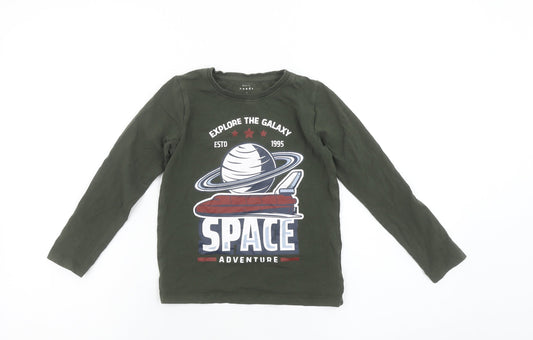 Boys UK Size 6 Years name it Green Basic T-Shirt