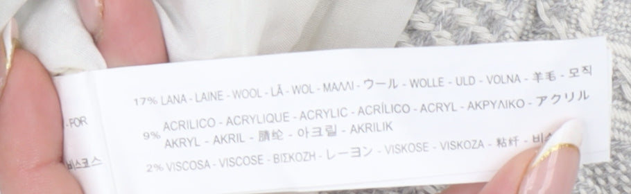 Zara Trafaluc Women's Grey Textured Knit Blazer Jacket Size 8