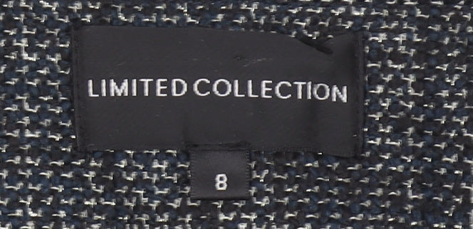 Marks and Spencer Women Grey Tweed Double-Breasted Blazer Size 8