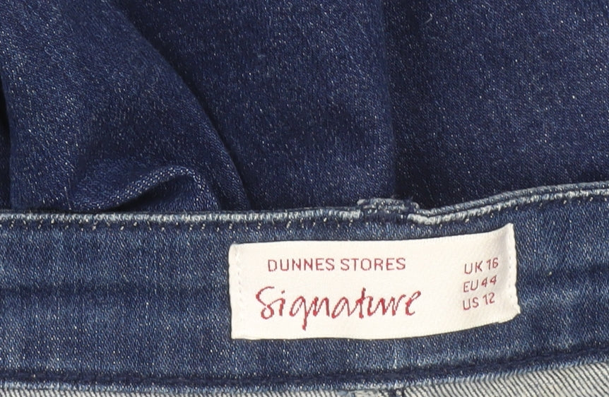Dunnes Stores Women's Blue Straight Fit Stretch Jeans UK 16