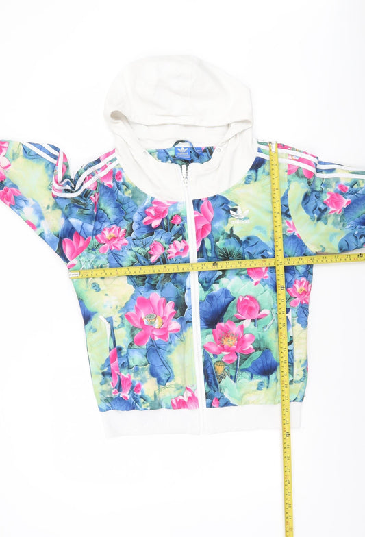 Adidas Women Multicoloured Floral Full Zip Hoodie XXXL