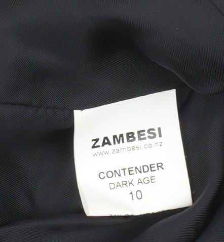Womens UK Size 10 Zambesi Black Biker Coat