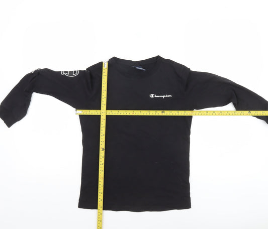 Boys UK Size 9-10 Years Champion Black Basic T-Shirt