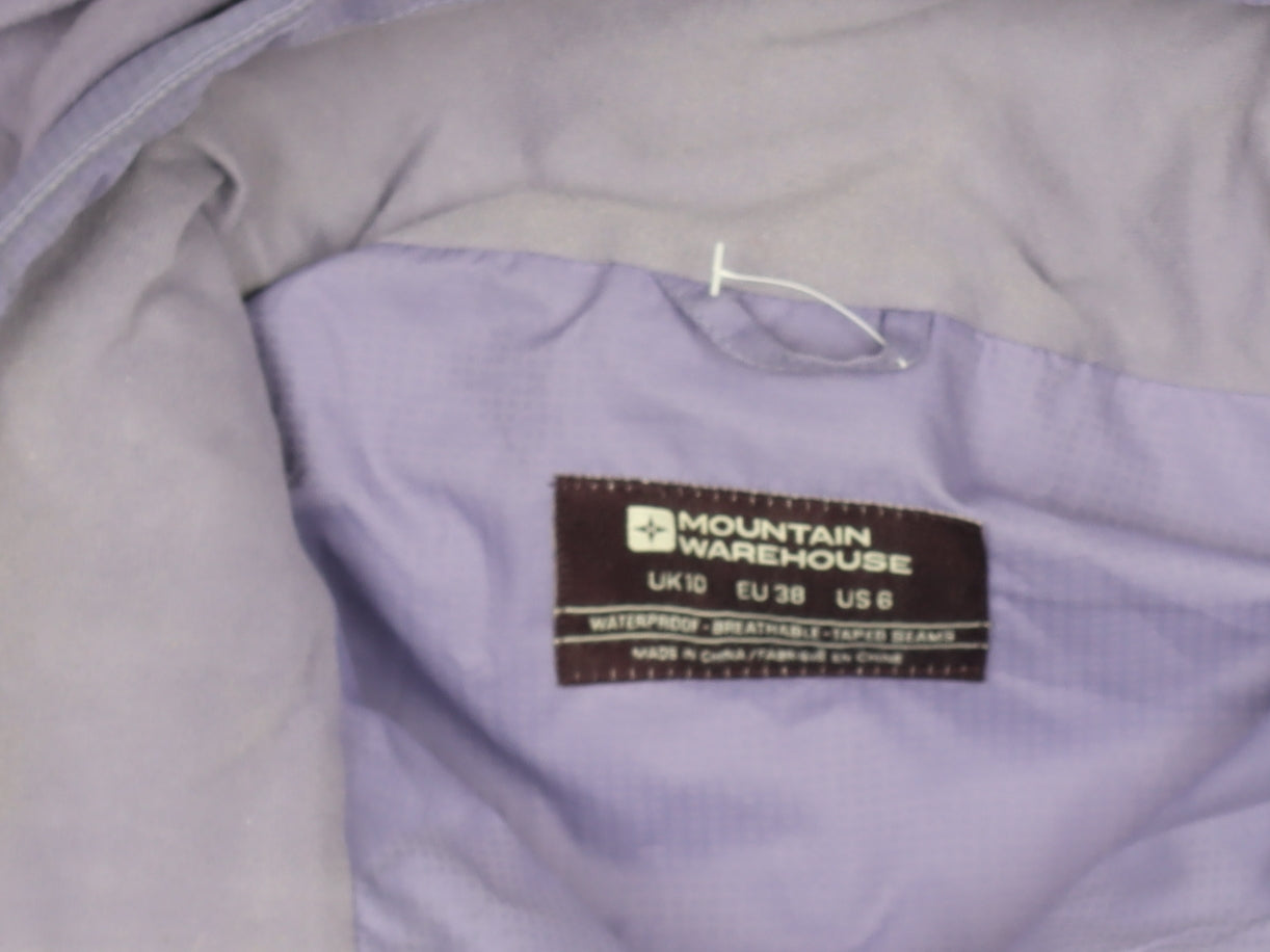 Mountain Warehouse Womens Purple Waterproof Hooded Rain Jacket UK 10