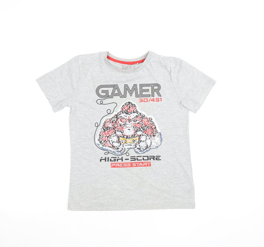 Boys UK Size 8 Years NEXT Grey Basic T-Shirt