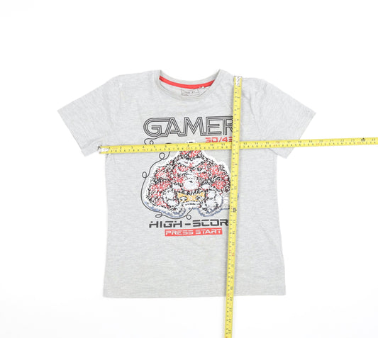 Boys UK Size 8 Years NEXT Grey Basic T-Shirt