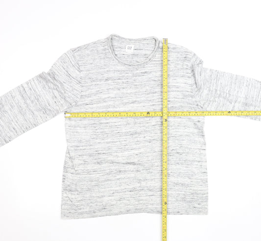 GAP Women’s Grey Long Sleeve Crew Neck Jersey Top Size M