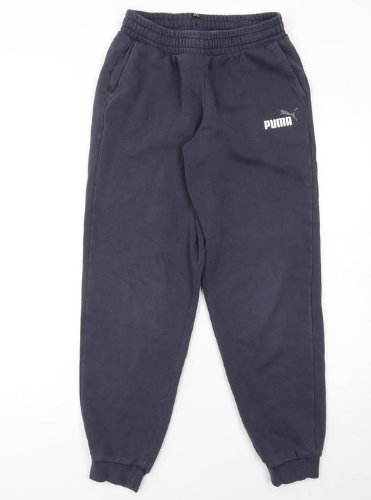 Boys UK Size 15-16 Years PUMA Regular Fit Jogger Blue Trousers