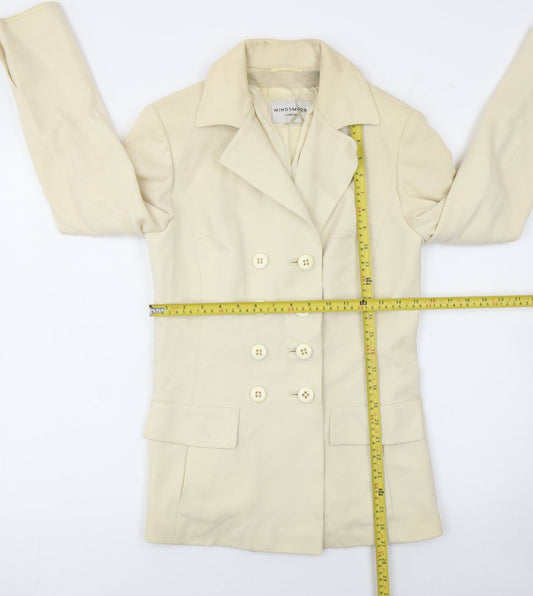 Windsmoor Women’s Ivory Wool Double-Breasted Blazer UK 12 Classic Tailored Jacket